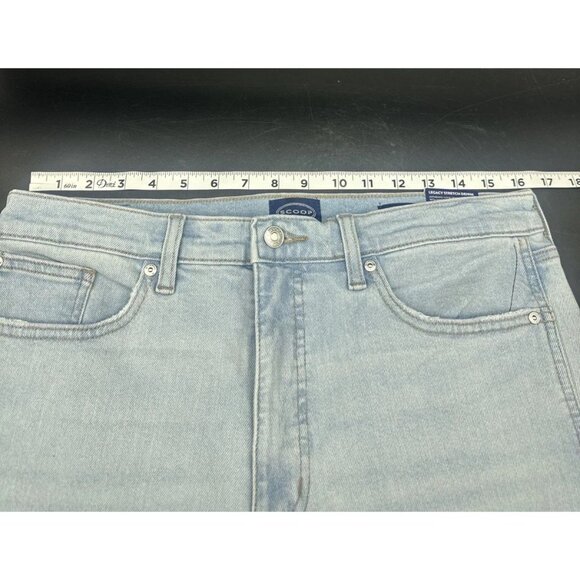 SCOOP Women’s Light Wash Denim Barrel Leg Mid Rise Ankle Jeans Sz 8 NEW - Picture 9 of 12
